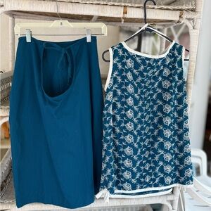 Maternity Vintage 1960’s Skirt & Top, Adjustable Waistband, Helene Scott